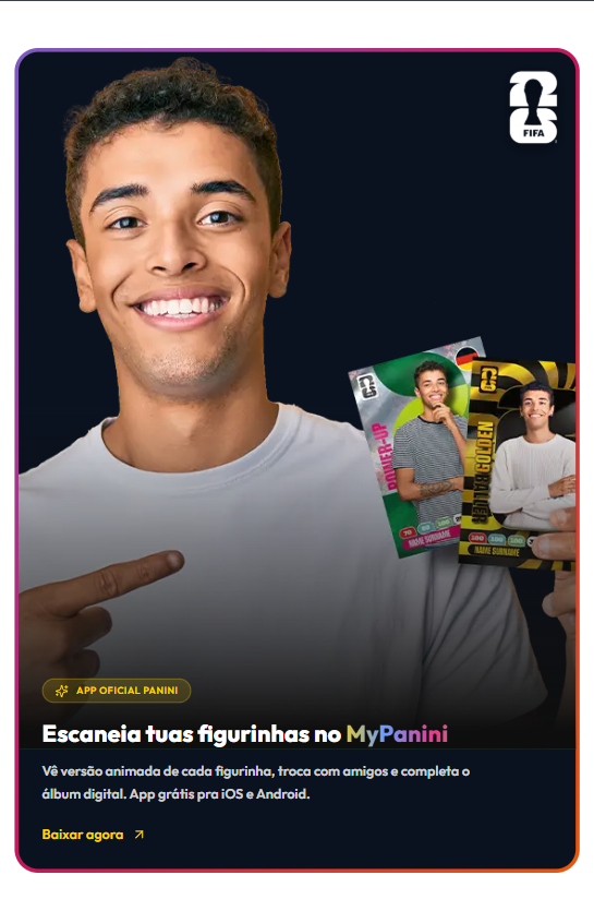 App oficial MyPanini para escanear figurinhas